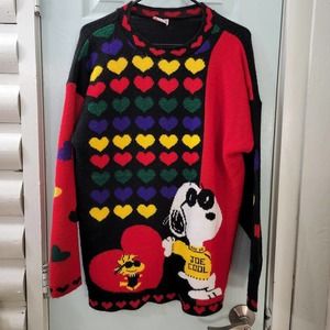 Vintage Snoopy knit sweater small medium